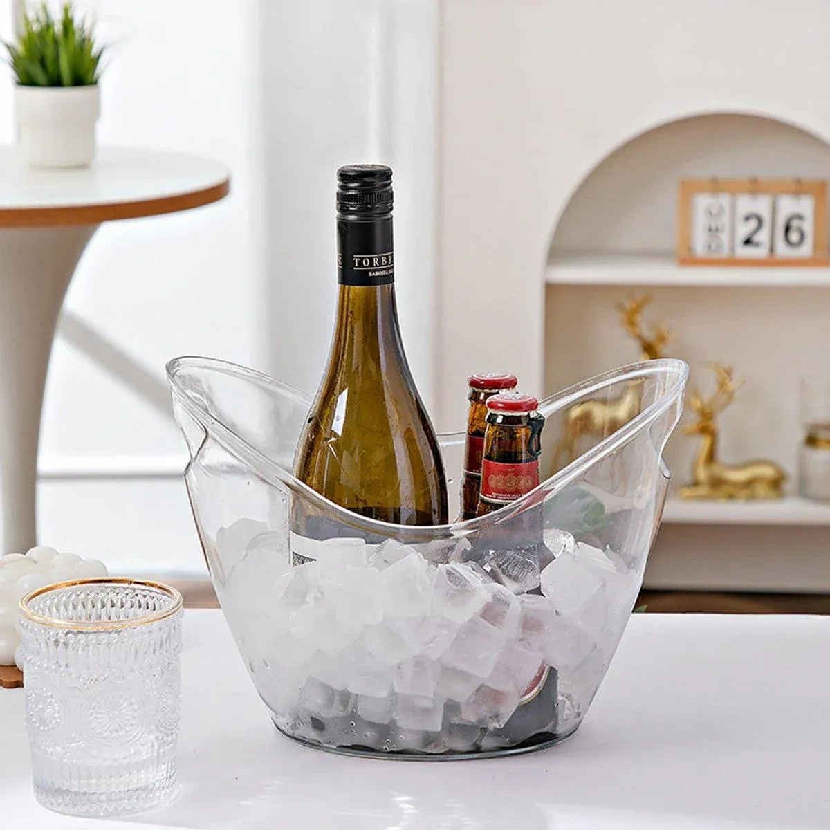2PCS Transparent 3.5L Ice Bucket Large Capacity Wine Beer Cooler Picnic Basket view 11