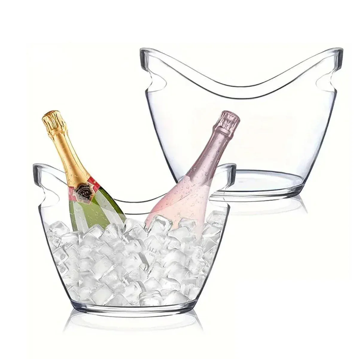 2PCS Transparent 3.5L Ice Bucket Large Capacity Wine Beer Cooler Picnic Basket view 12