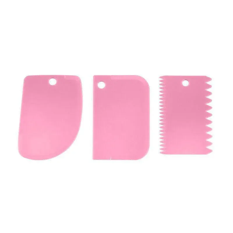 3Pcs Dough Cutter Icing Scraper Kitchen Tool Pastry Bowl Divider Bench Fondant — image 1