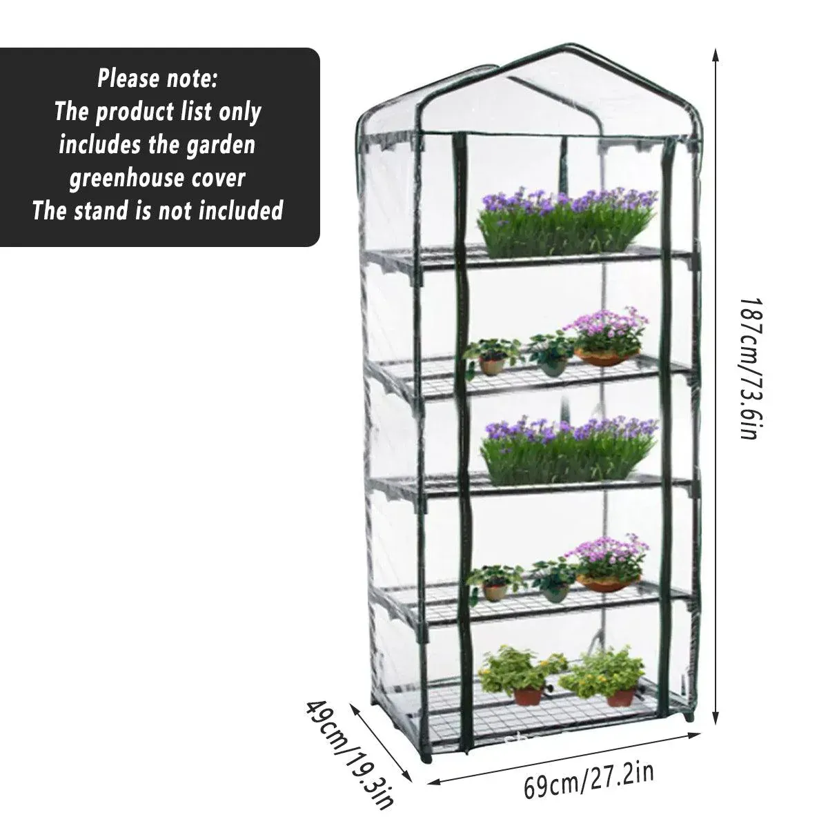 5 Tier Garden PVC Plant Insulation Warming Shed Conservatory Cover No Brackets view 3