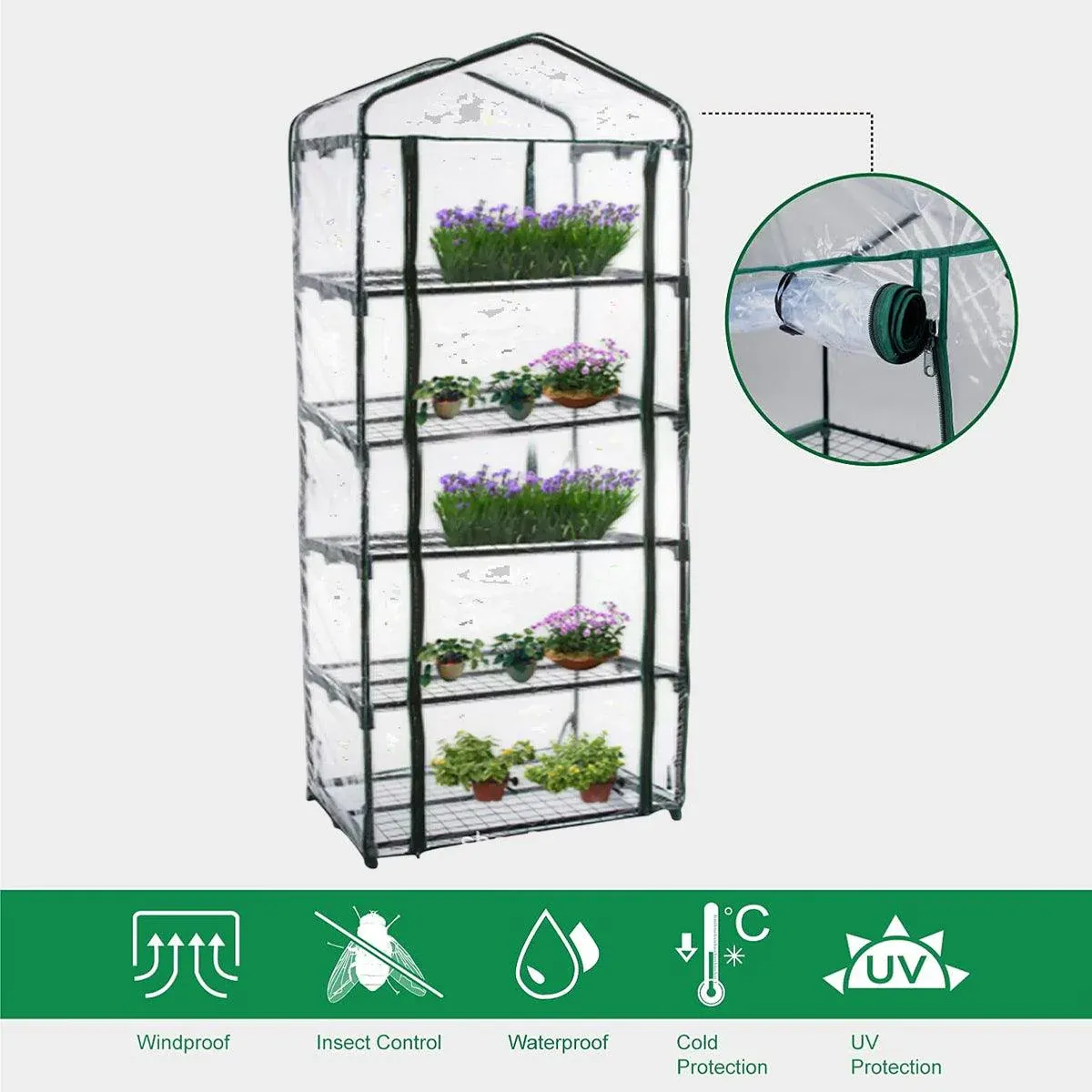 5 Tier Garden PVC Plant Insulation Warming Shed Conservatory Cover No Brackets view 9