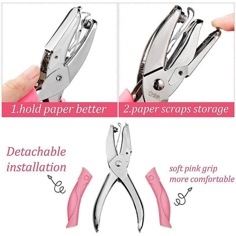 Circle/Heart/Star Shaped Metal Hole Punch Pliers - Paper Hand Puncher - 5.5mm view 12