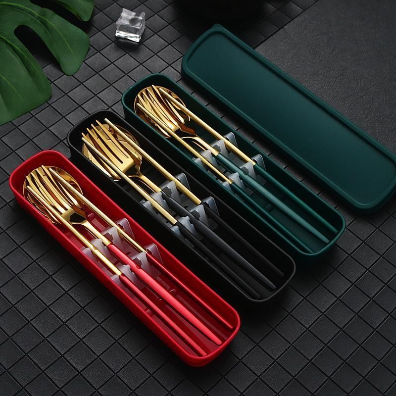 5PC Stainless Steel Portable Cutlery Set - Fork Spoon for Travel & Picnic - Black view 4
