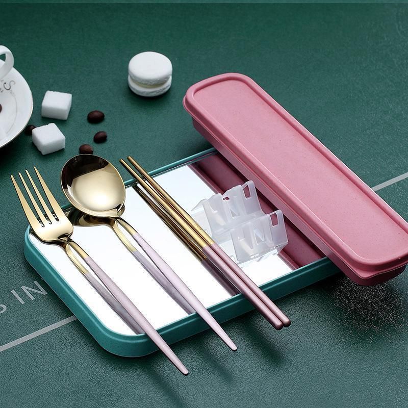 5PC Stainless Steel Portable Cutlery Set - Fork Spoon for Travel & Picnic - Black view 5