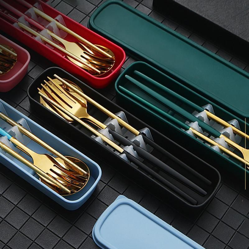 5PC Stainless Steel Portable Cutlery Set - Fork Spoon for Travel & Picnic - Black view 6