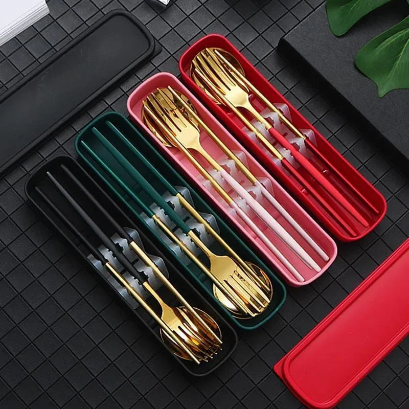 5PC Stainless Steel Portable Cutlery Set - Fork Spoon for Travel & Picnic - Black view 7