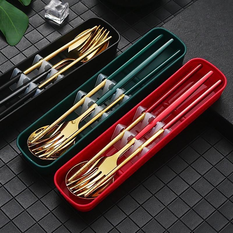 5PC Stainless Steel Portable Cutlery Set - Fork Spoon for Travel & Picnic - Black view 8