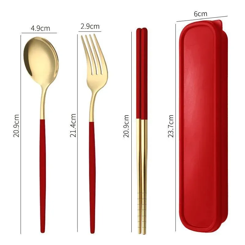 5PC Stainless Steel Portable Cutlery Set - Fork Spoon for Travel & Picnic - Black view 12