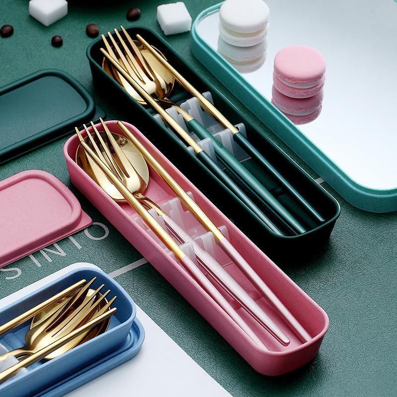 5PC Stainless Steel Portable Cutlery Set - Fork Spoon for Travel & Picnic - Black view 14