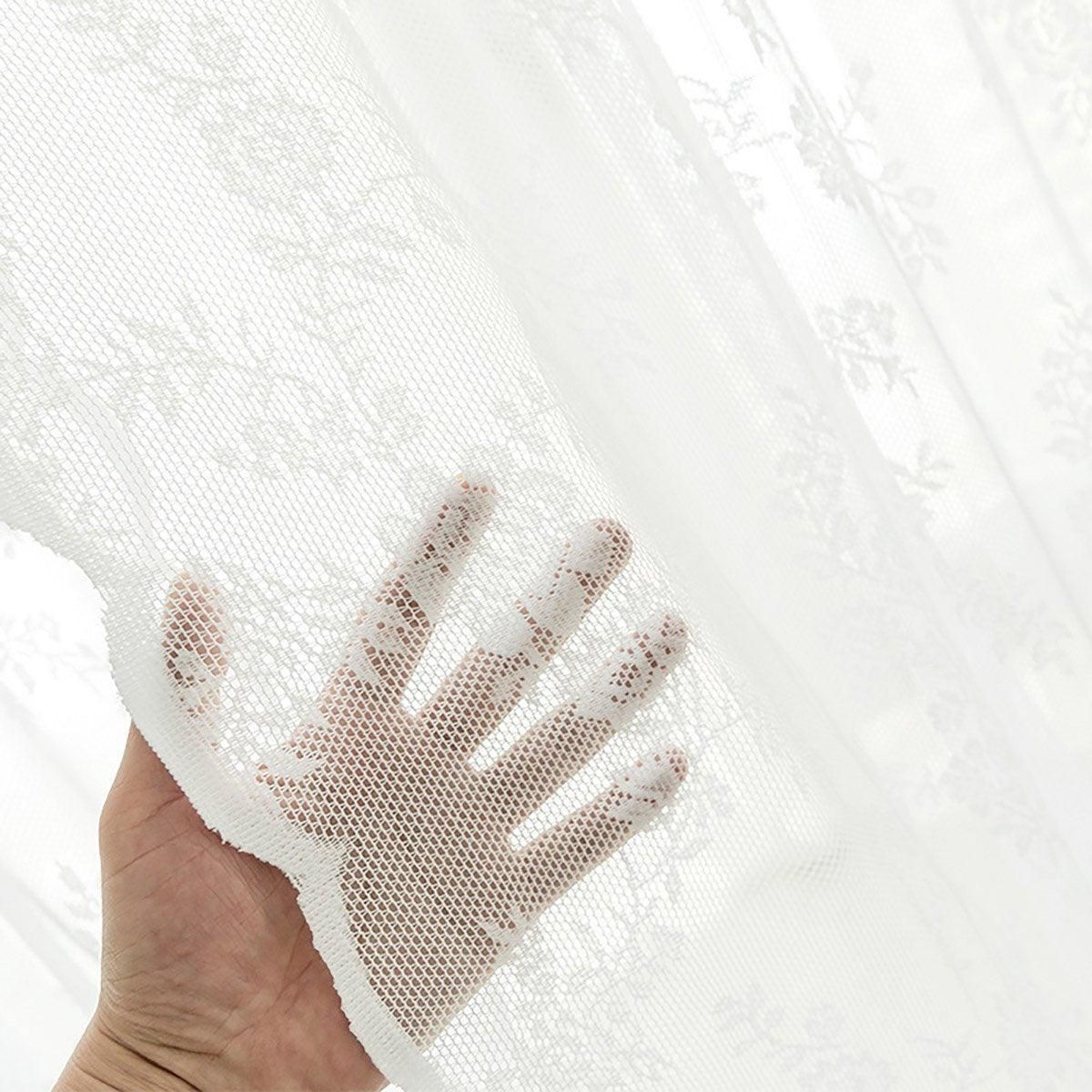 Elegant Lace Curtain Bedroom Window Door Screen Privacy Window Decor - 145*150cm view 9