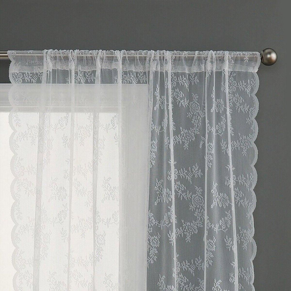 Elegant Lace Curtain Bedroom Window Door Screen Privacy Window Decor - 75*150cm view 6