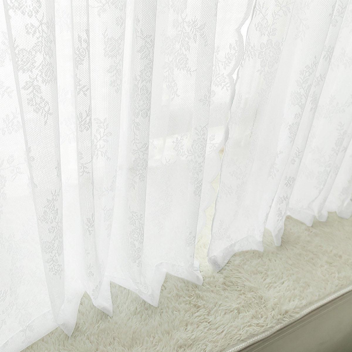 Elegant Lace Curtain Bedroom Window Door Screen Privacy Window Decor - 75*150cm view 12