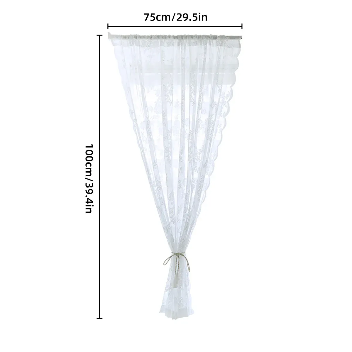 Elegant Lace Curtain Bedroom Window Door Screen Privacy Window Decor - 75*150cm view 15