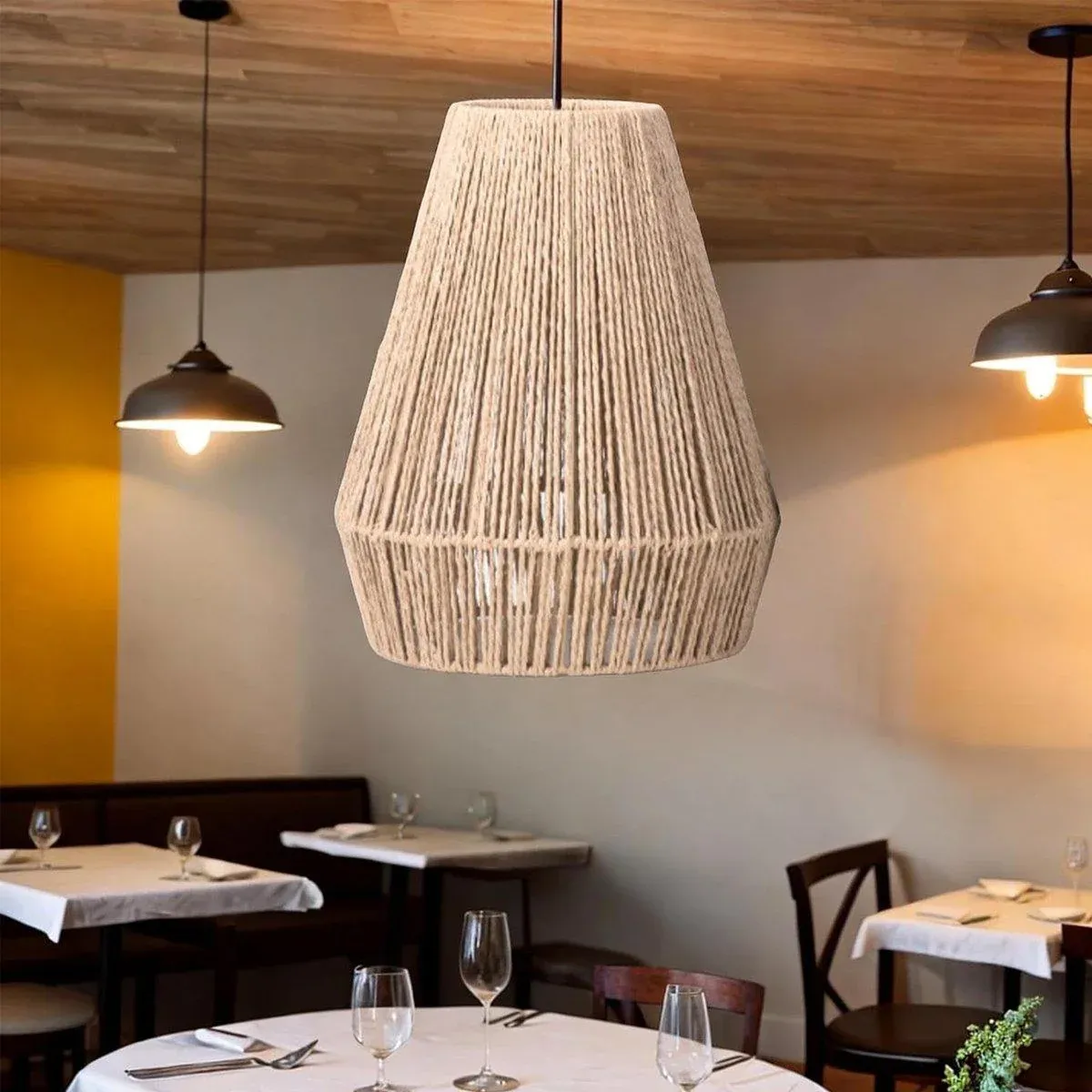 Braided Paper Rope Lampshade Chandelier Hanging Decoration for Lighting Decor view 5