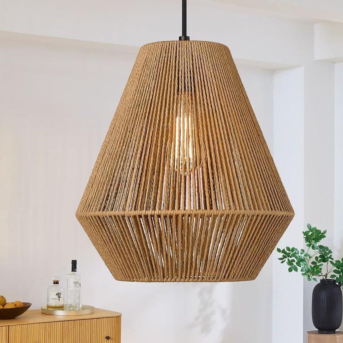 Braided Paper Rope Lampshade Chandelier Hanging Decoration for Lighting Decor view 7