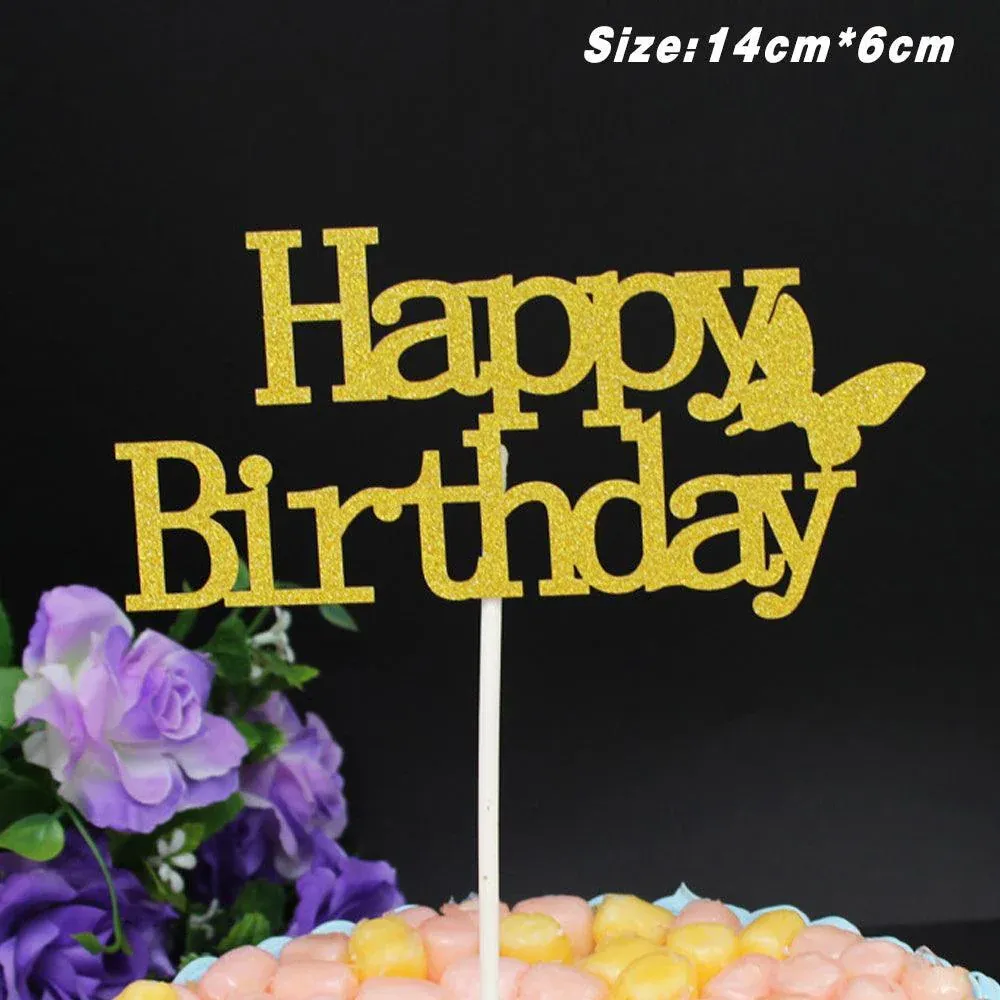Happy Birthday Cake Topper Colour Printed Acrylic Party Decorations - Rose view 10