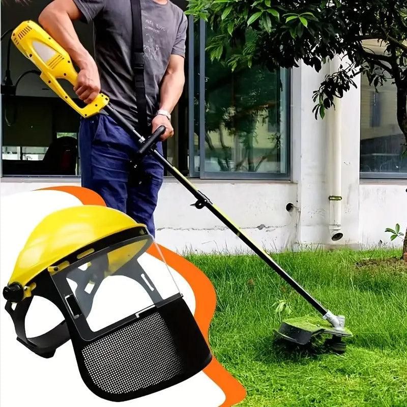 Garden Face Shield Headgear for Mowing and Outdoor Protective Use - Yellow view 8