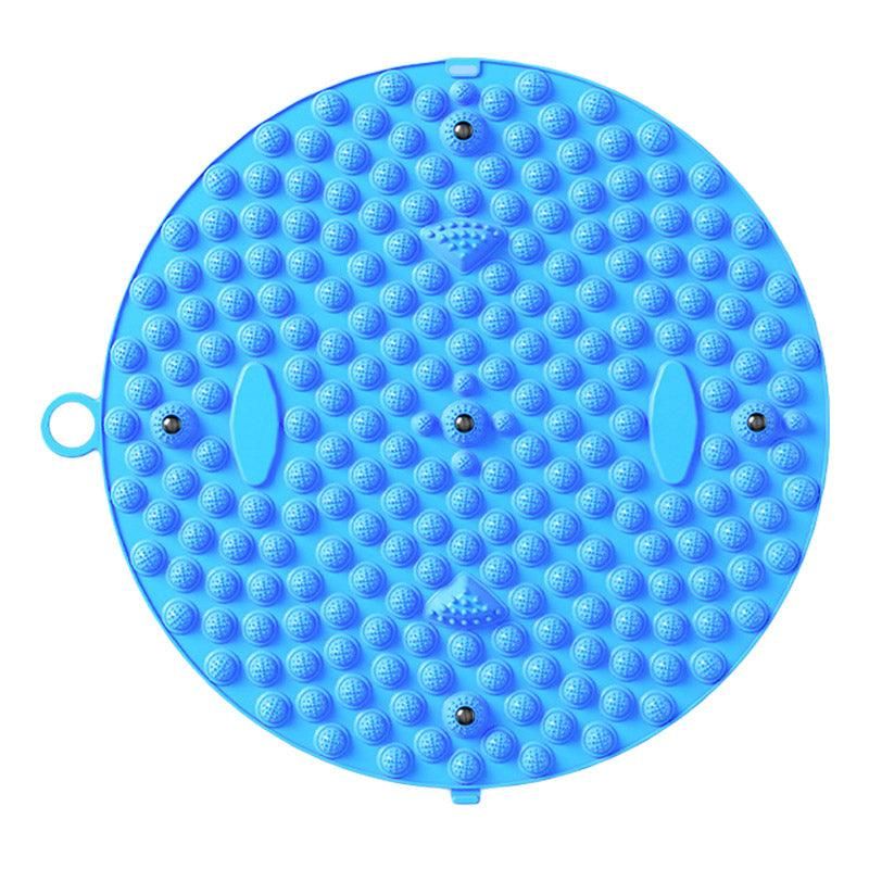 37/55cm Soft Silicone Circular Foot Mat with Textured Surface - Blue-37cm — image 1
