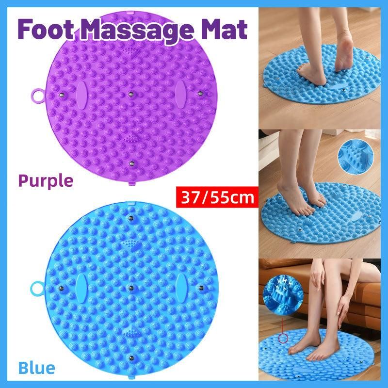37/55cm Soft Silicone Circular Foot Mat with Textured Surface - Purple-37cm view 2