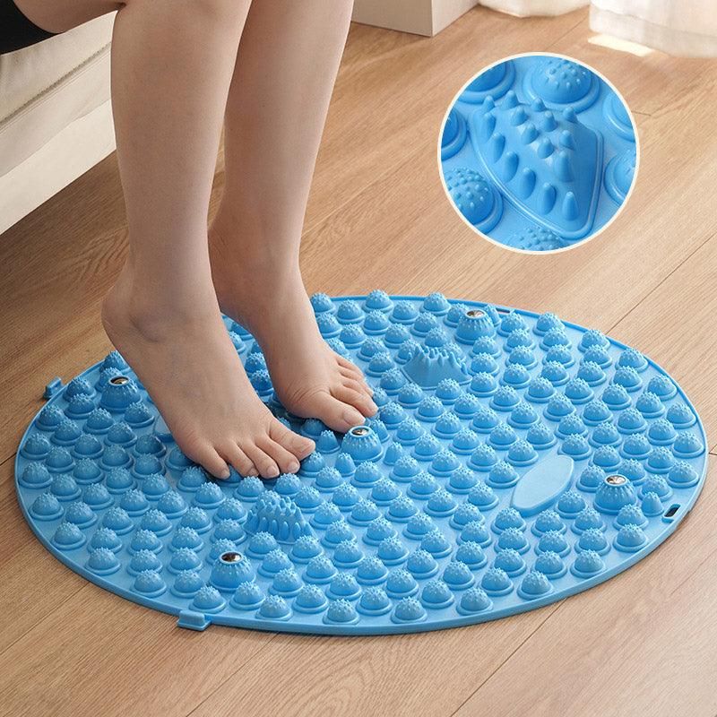 37/55cm Soft Silicone Circular Foot Mat with Textured Surface - Purple-37cm view 5
