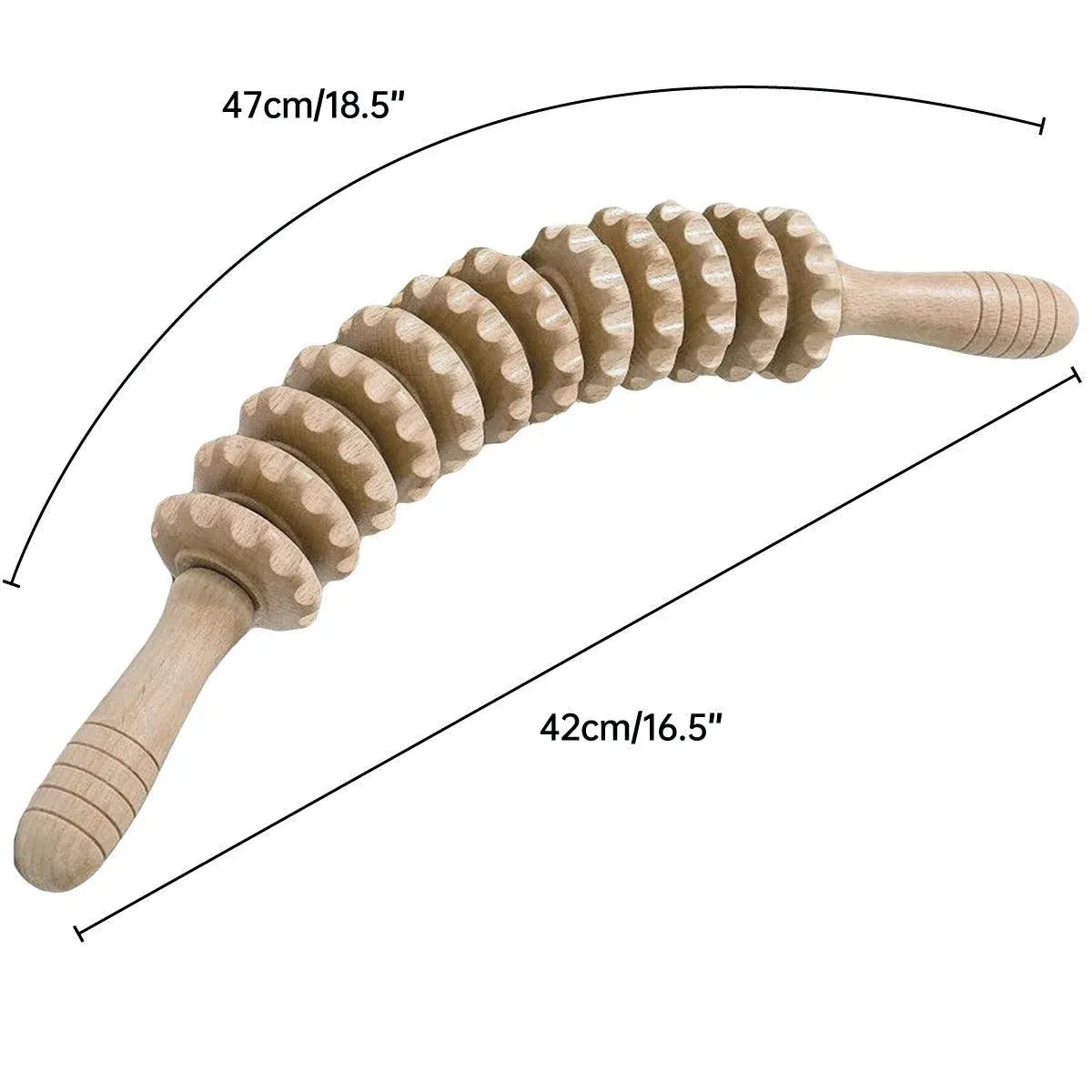 Wooden 12Roller Massage Stick Meridian Therapy Neck Back Thigh Muscle Relaxation view 3