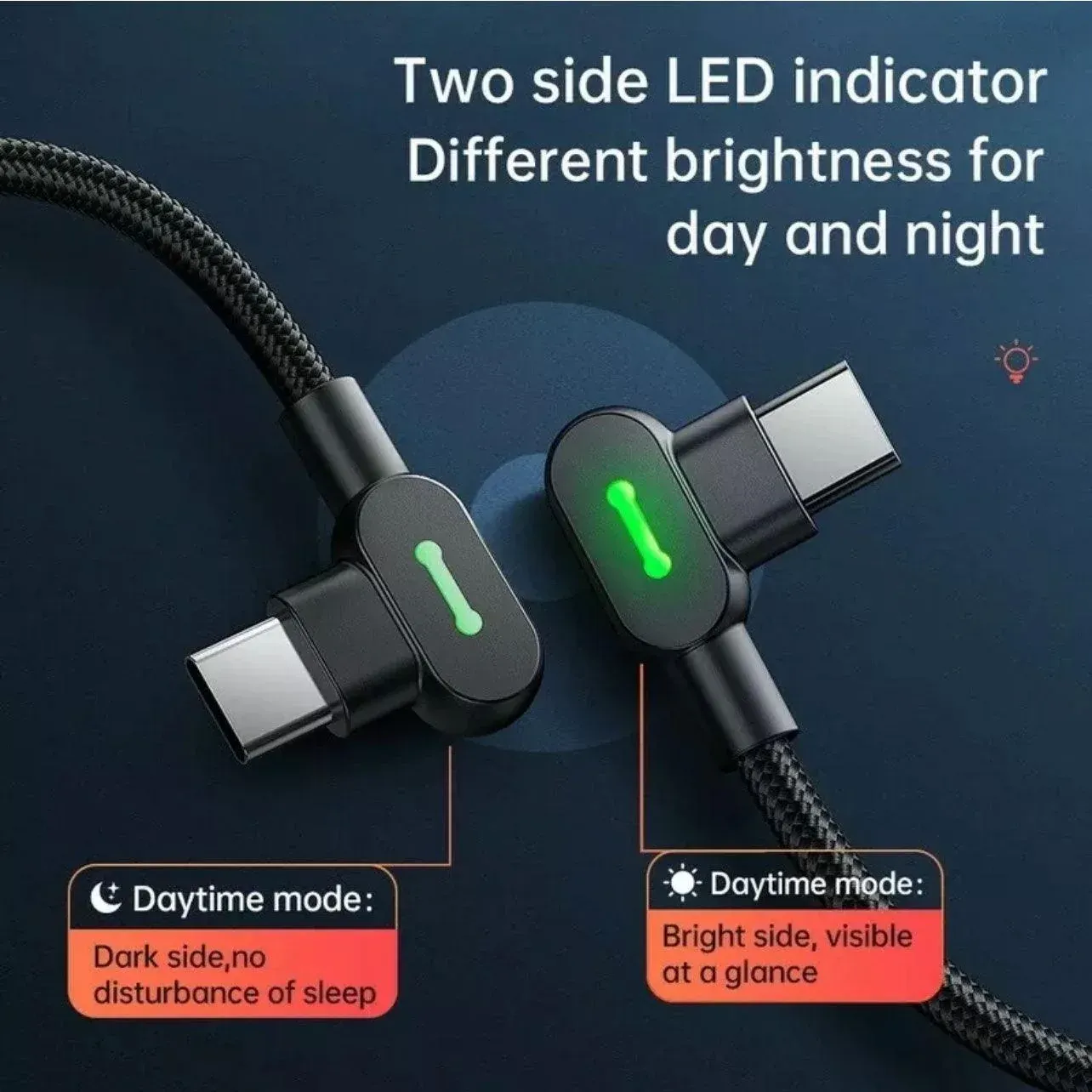 Mcdodo Fast Usb Cable Heavy Duty Charging Syn Charger Type-C 90 Degree Angle view 9