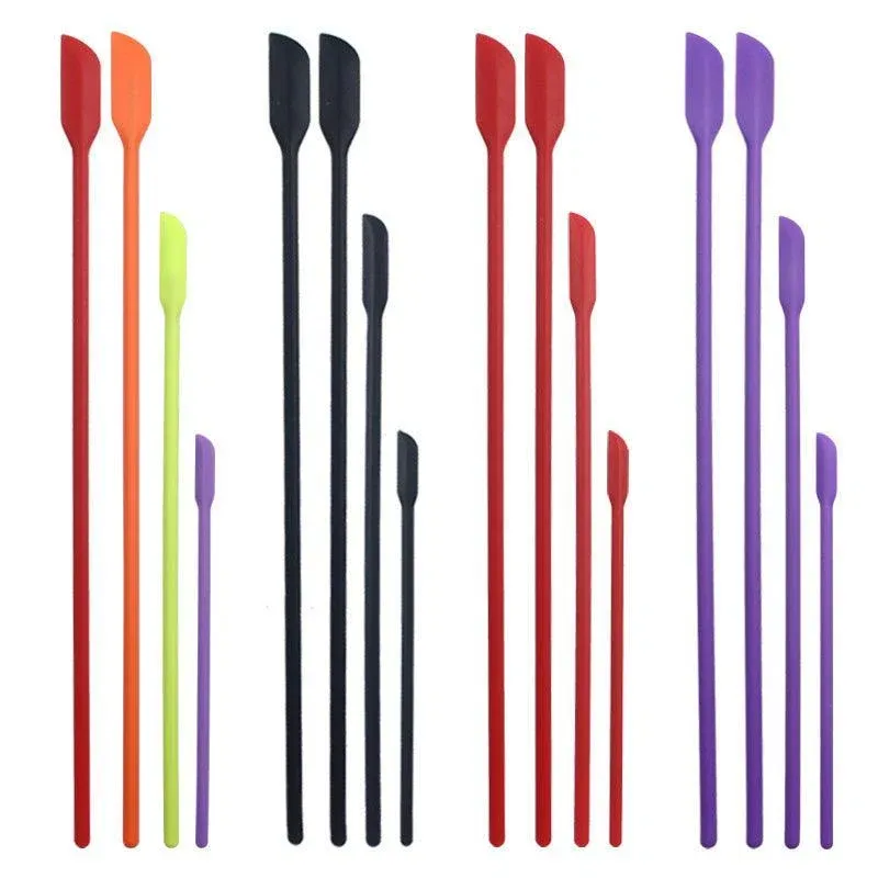 4X Silicone Mini Spatula Jar Scraper Scoop Tip Long Spatula Cosmetic Bottle view 3