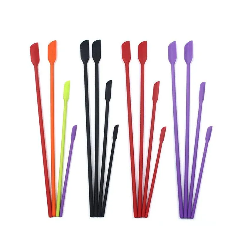 4X Silicone Mini Spatula Jar Scraper Scoop Tip Long Spatula Cosmetic Bottle view 4