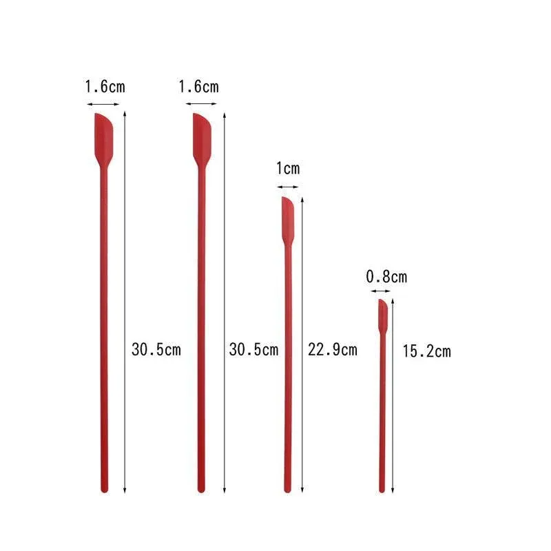 4X Silicone Mini Spatula Jar Scraper Scoop Tip Long Spatula Cosmetic Bottle view 7