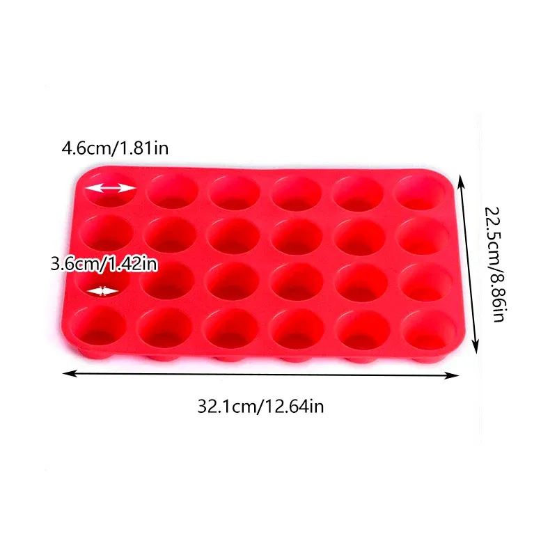 24 Cavity Pan Tray Silicone Mini Cupcake Cookie Baking Mold Au - Orange view 4