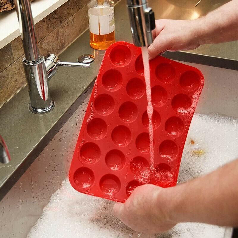 24 Cavity Pan Tray Silicone Mini Cupcake Cookie Baking Mold Au - Orange view 6