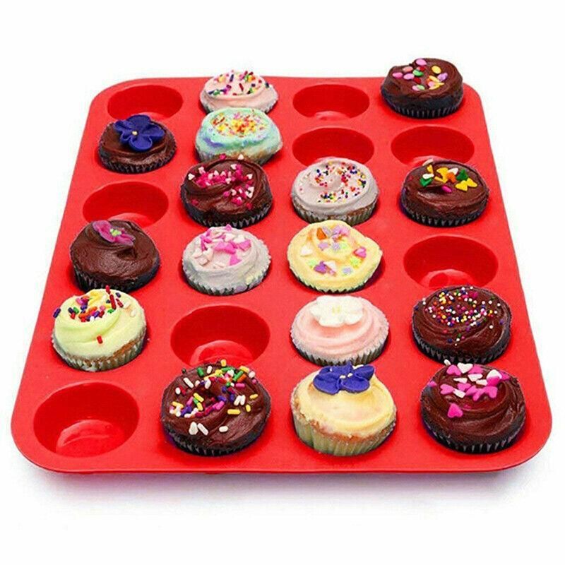 24 Cavity Pan Tray Silicone Mini Cupcake Cookie Baking Mold Au - Orange view 8