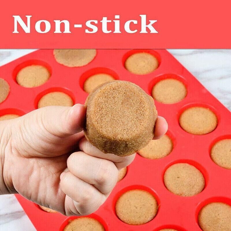 24 Cavity Pan Tray Silicone Mini Cupcake Cookie Baking Mold Au - Orange view 11