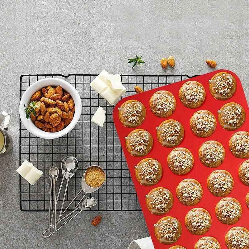 24 Cavity Pan Tray Silicone Mini Cupcake Cookie Baking Mold Au - Orange view 13