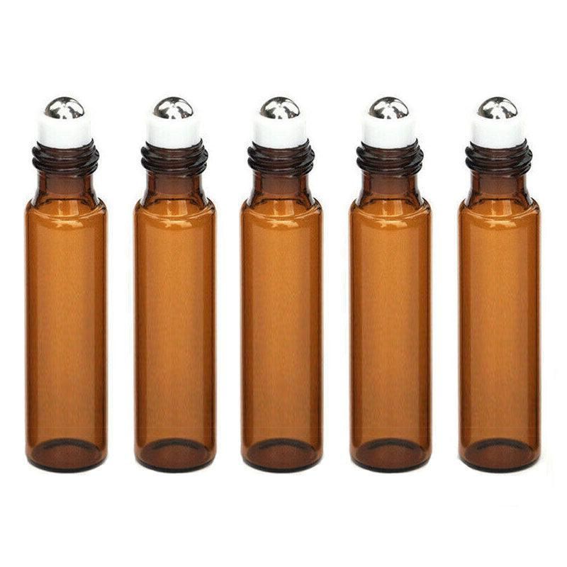 10Ml Roller Rollerball Perfume Essential Oil Roll On Ball Amber Glass Bottle view 3
