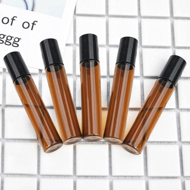 10Ml Roller Rollerball Perfume Essential Oil Roll On Ball Amber Glass Bottle view 4