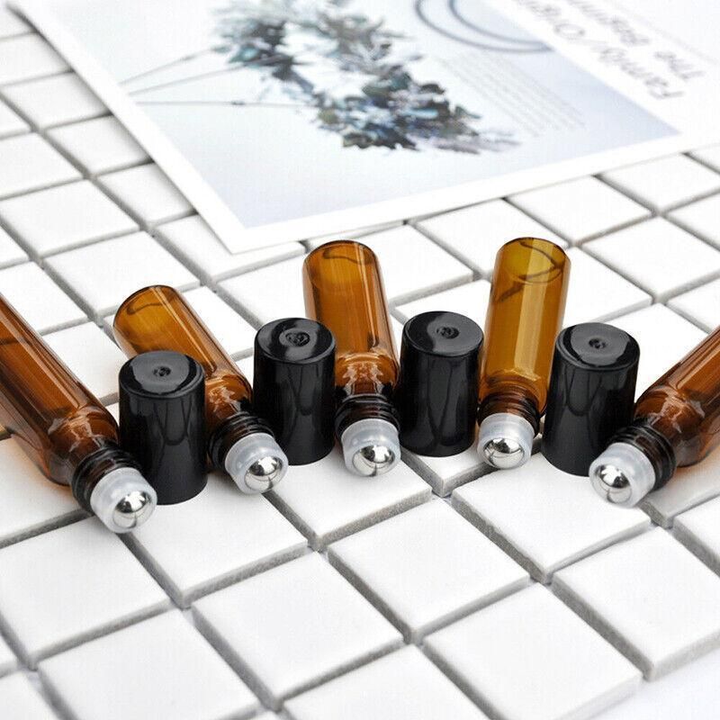 10Ml Roller Rollerball Perfume Essential Oil Roll On Ball Amber Glass Bottle view 6