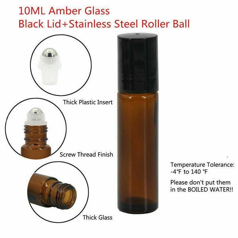 10Ml Roller Rollerball Perfume Essential Oil Roll On Ball Amber Glass Bottle view 9