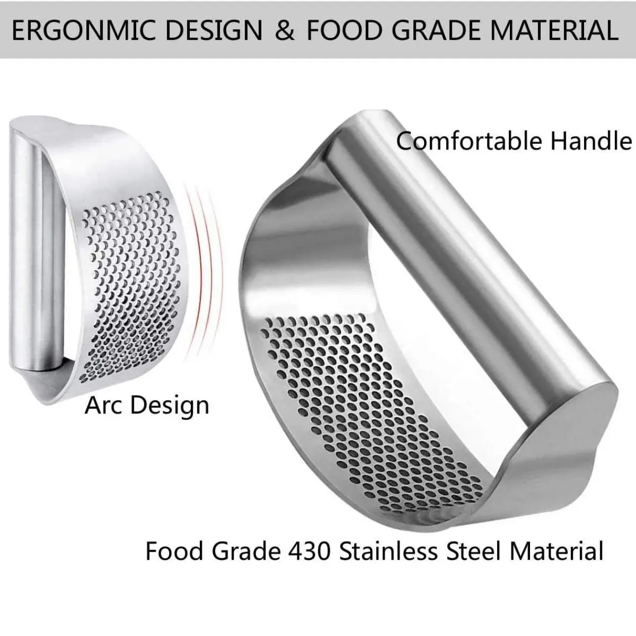 Stainless Steel Garlic Masher Press Crusher Squeezer Masher Kitchen Gadget view 7