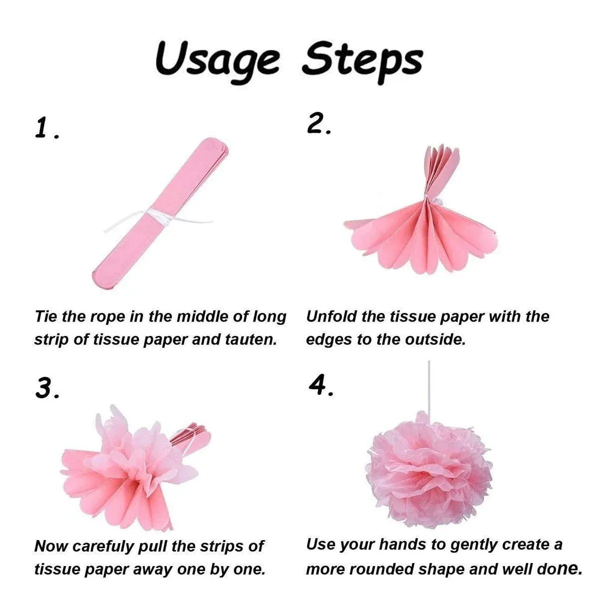 18PCS Pink Spiral Hanging Paper Flower Balls Birthday Party Decoration view 6