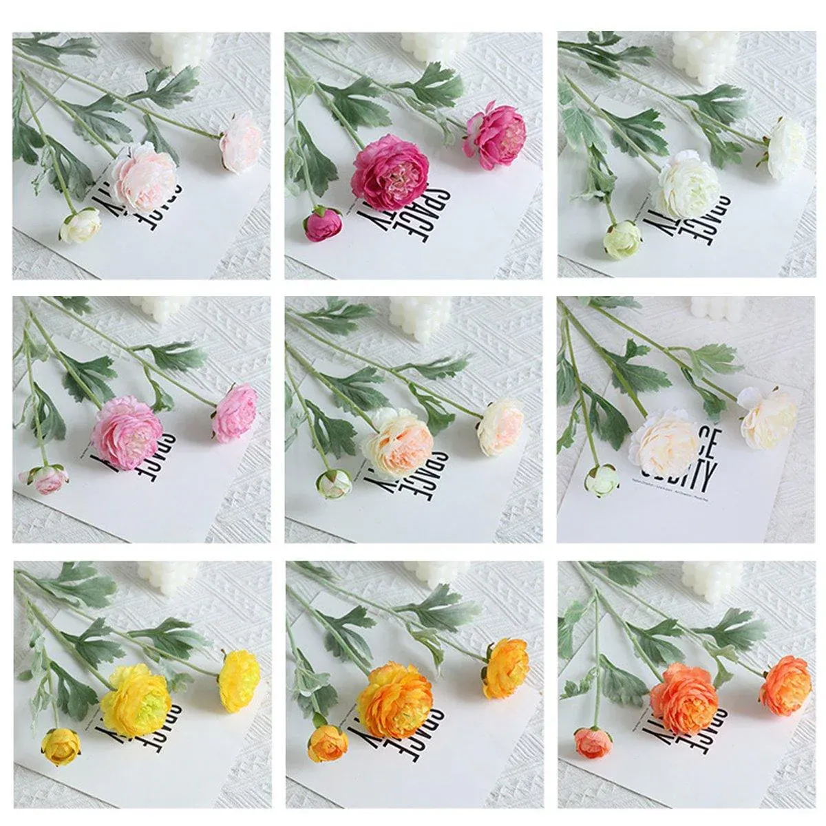 5pcs Artificial Peony Silk Flowers Bouquet Decor Faux Floral Arrangements view 7