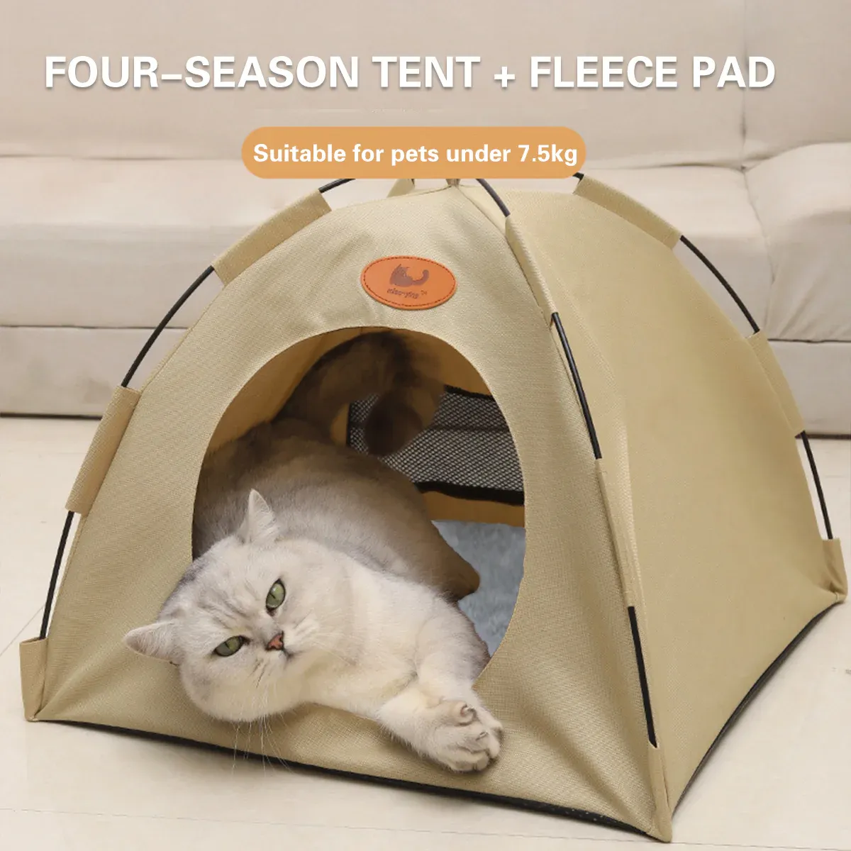 Folding Camping Pet Tent for Cats Puppy Bed Indoor Cat Nest Dog Cave Style view 6