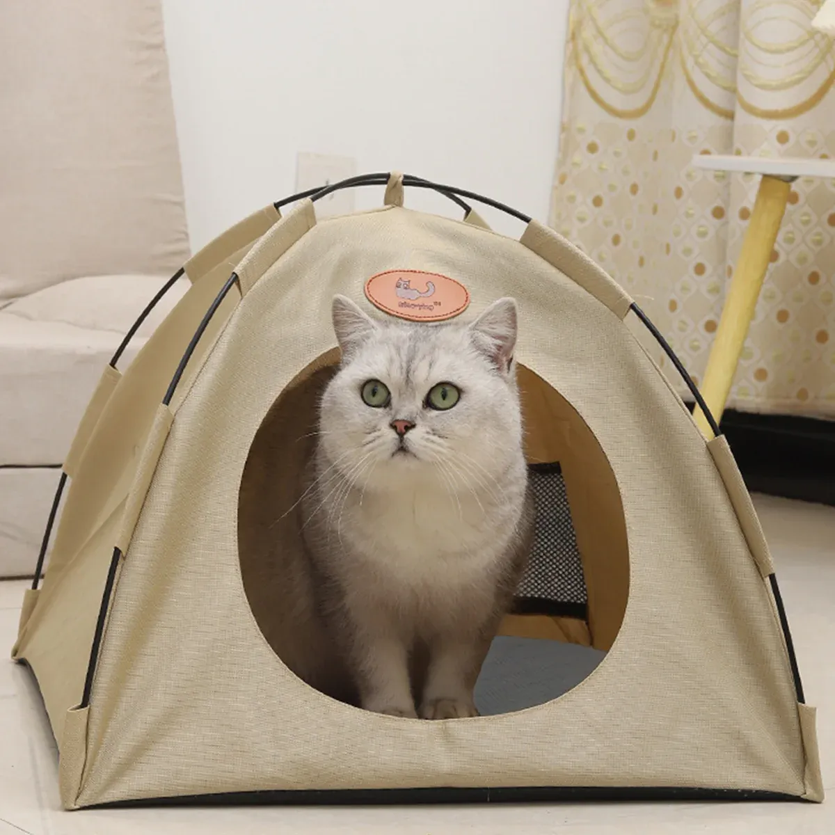 Folding Camping Pet Tent for Cats Puppy Bed Indoor Cat Nest Dog Cave Style view 7