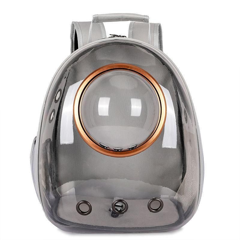 Travel Space Capsule Dog Cat Bag Breathable Outdoor Pet Backpack Carrier - Grey — image 1