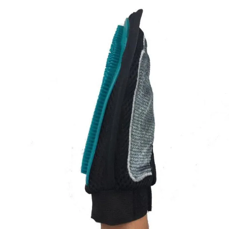 2 in 1 Pet Grooming Glove Deshedding Mitt for Cats and Dogs Hair Removal view 6