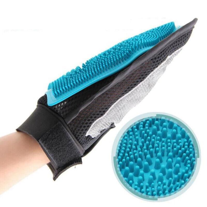 2 in 1 Pet Grooming Glove Deshedding Mitt for Cats and Dogs Hair Removal view 9