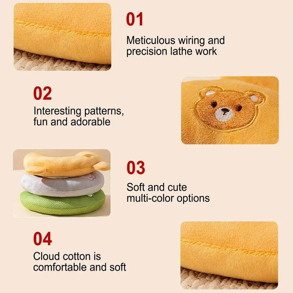 Dog Pet U Shaped Pillow Cartoon Breathable Cat Sleeping Cushion for All view 6
