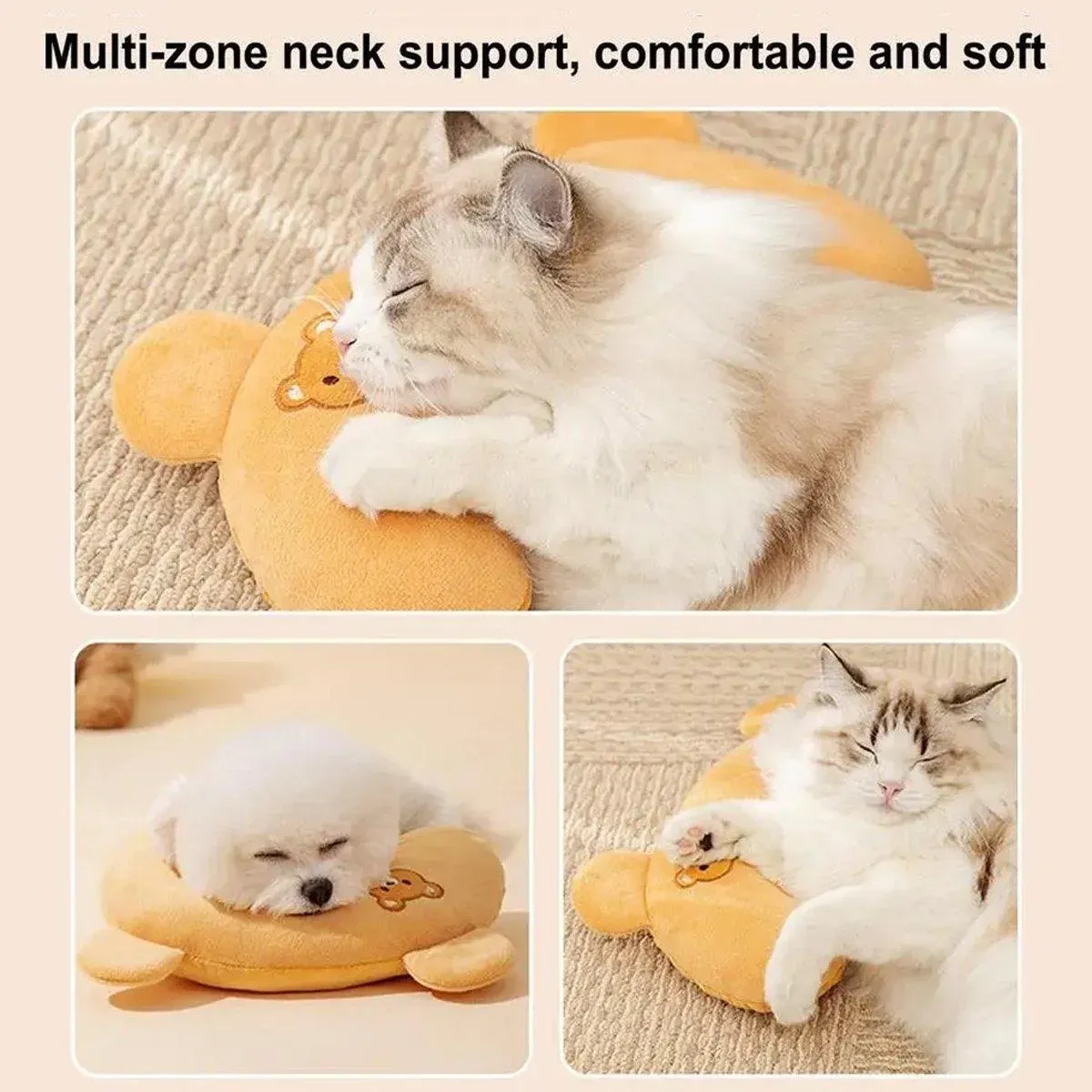 Dog Pet U Shaped Pillow Cartoon Breathable Cat Sleeping Cushion for All view 7