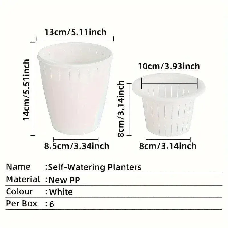 6pcs Self Watering Flowerpot Breathable Planter Indoor Outdoor Garden Basin view 3