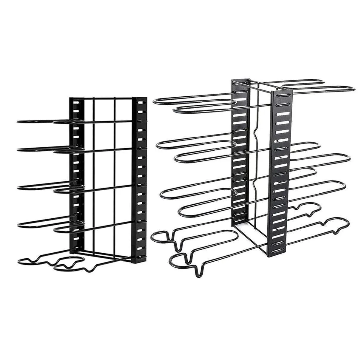Multi-Layer Vertical Pot Lid Storage Rack Folding Kitchen Countertop Organizer view 15